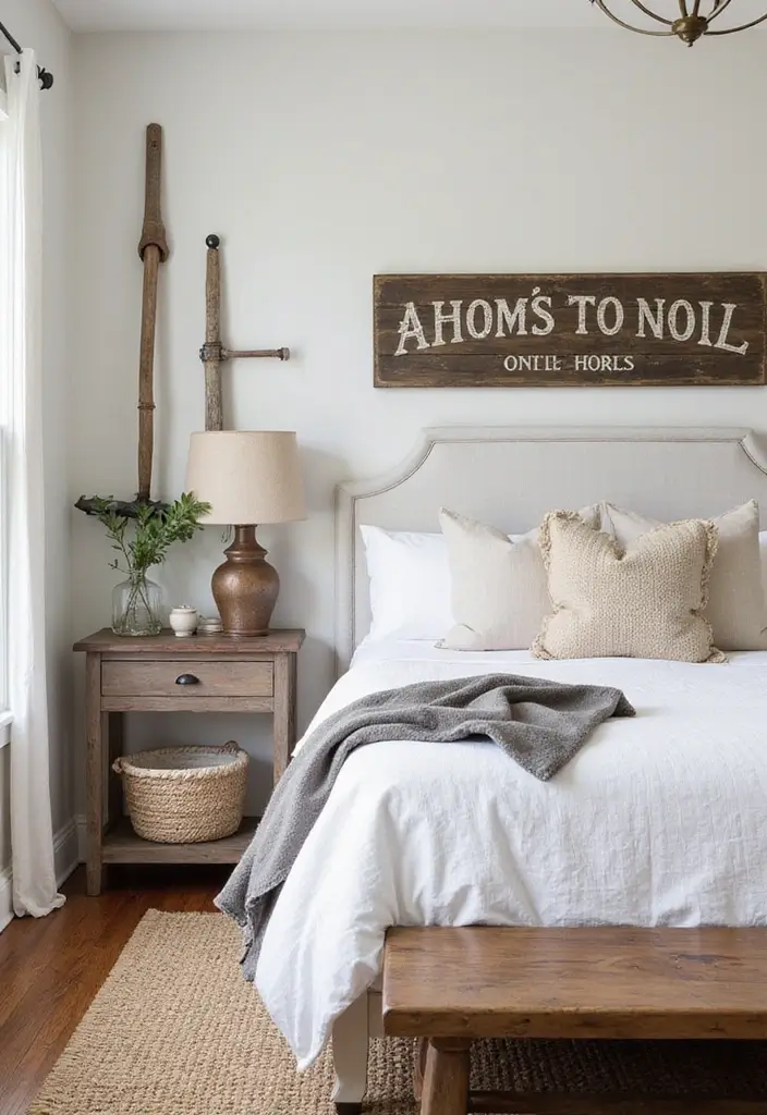 29 Farmhouse Bedroom Ideas With Rustic Cozy Vibes 169 29 Farmhouse Bedroom Ideas With Rustic Cozy Vibes - 25. Country Chic Accents