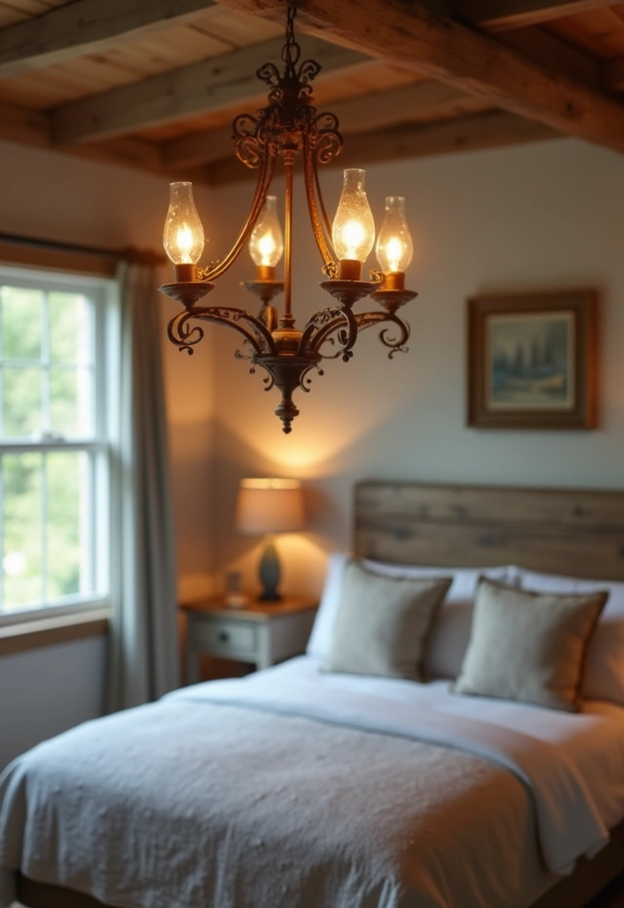 29 Farmhouse Bedroom Ideas With Rustic Cozy Vibes 43 29 Farmhouse Bedroom Ideas With Rustic Cozy Vibes - 7. Rustic Lighting Fixtures