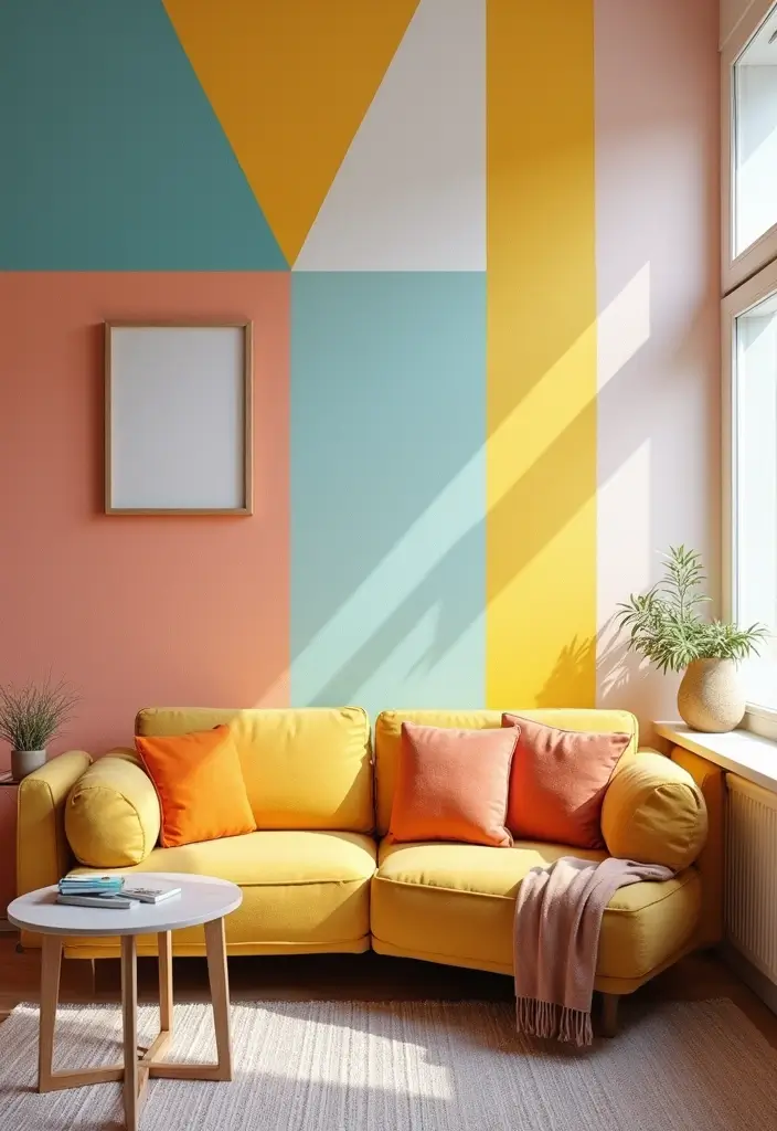 29 Feature Wall Ideas For Living Rooms That Impress Instantly 1 29 Feature Wall Ideas For Living Rooms That Impress Instantly - 1. Striking Geometric Patterns