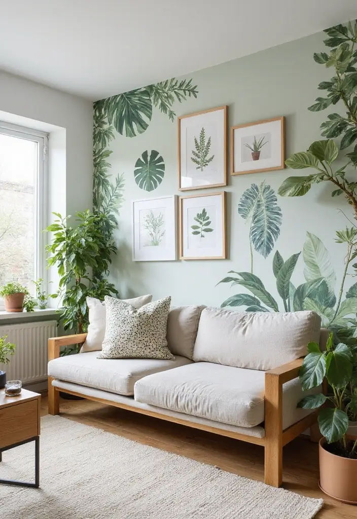 29 Feature Wall Ideas For Living Rooms That Impress Instantly 69 29 Feature Wall Ideas For Living Rooms That Impress Instantly - 11. Nature-Inspired Greenery