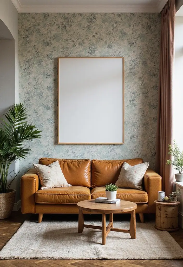 29 Feature Wall Ideas For Living Rooms That Impress Instantly 76 29 Feature Wall Ideas For Living Rooms That Impress Instantly - 12. Vintage Charm with Wallpaper