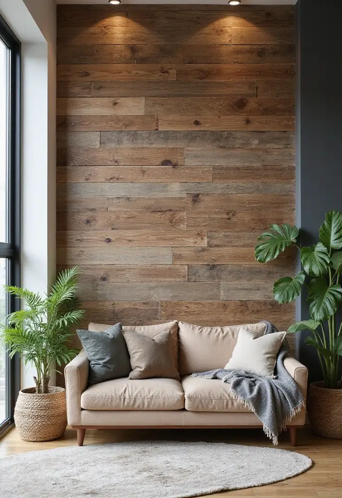 29 Feature Wall Ideas For Living Rooms That Impress Instantly 8 29 Feature Wall Ideas For Living Rooms That Impress Instantly - 2. Rustic Wood Panels
