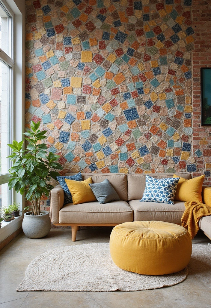 29 Feature Wall Ideas For Living Rooms That Impress Instantly 146 29 Feature Wall Ideas For Living Rooms That Impress Instantly - 22. Colorful Tile Accents