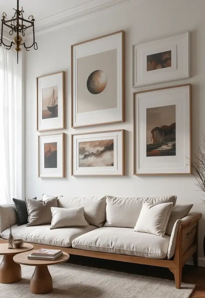 29 Feature Wall Ideas For Living Rooms That Impress Instantly 153 29 Feature Wall Ideas For Living Rooms That Impress Instantly - 23. Modern Art Pieces