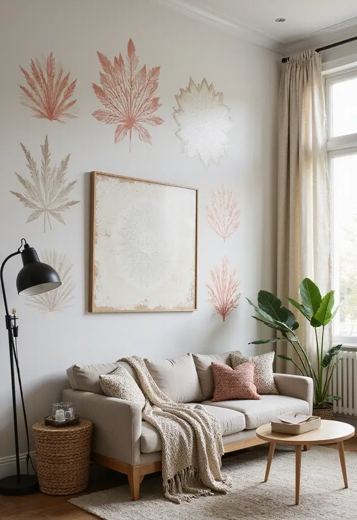 29 Feature Wall Ideas For Living Rooms That Impress Instantly 160 29 Feature Wall Ideas For Living Rooms That Impress Instantly - 24. DIY Stenciled Designs