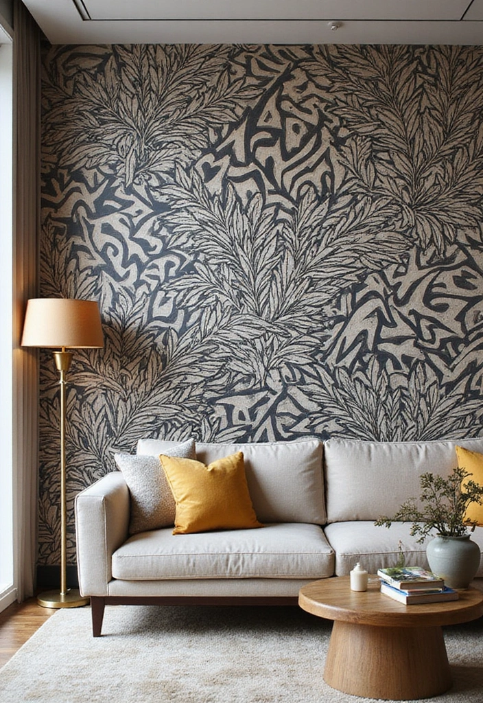 29 Feature Wall Ideas For Living Rooms That Impress Instantly 172 29 Feature Wall Ideas For Living Rooms That Impress Instantly - 26. Creating Illusions with Patterns