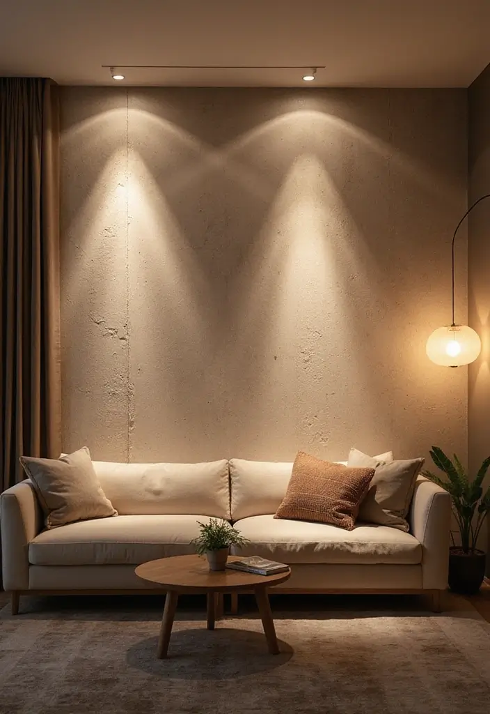 29 Feature Wall Ideas For Living Rooms That Impress Instantly 186 29 Feature Wall Ideas For Living Rooms That Impress Instantly - 28. Soft Lighting Elements