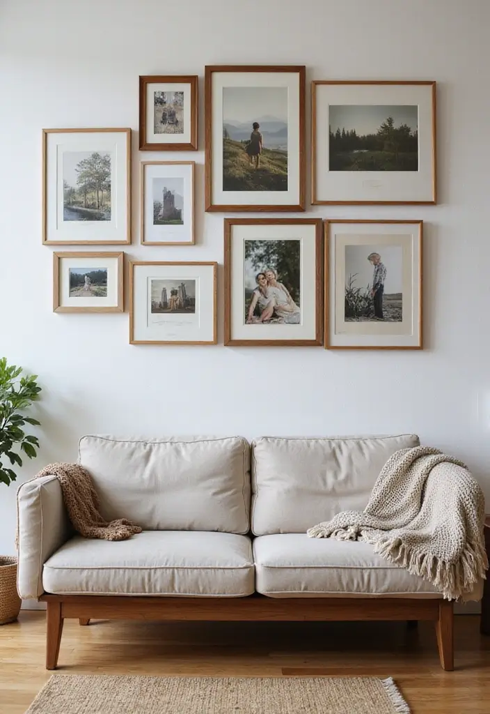 29 Feature Wall Ideas For Living Rooms That Impress Instantly 22 29 Feature Wall Ideas For Living Rooms That Impress Instantly - 4. Artistic Gallery Walls