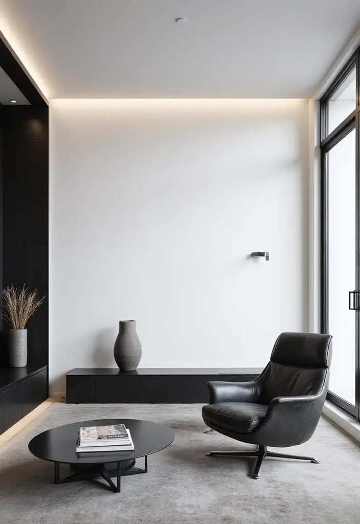 29 Feature Wall Ideas For Living Rooms That Impress Instantly 50 29 Feature Wall Ideas For Living Rooms That Impress Instantly - 8. Minimalist Black and White
