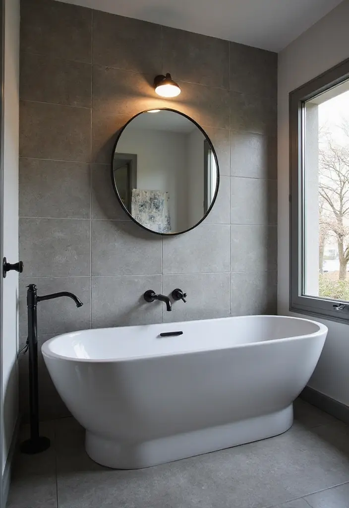 29 Grey Bathroom Ideas For a Calm Modern Look 78 29 Grey Bathroom Ideas For a Calm Modern Look - 12. Grey Lighting Fixtures