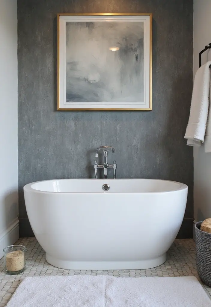 29 Grey Bathroom Ideas For a Calm Modern Look 92 29 Grey Bathroom Ideas For a Calm Modern Look - 14. Grey Accent Walls