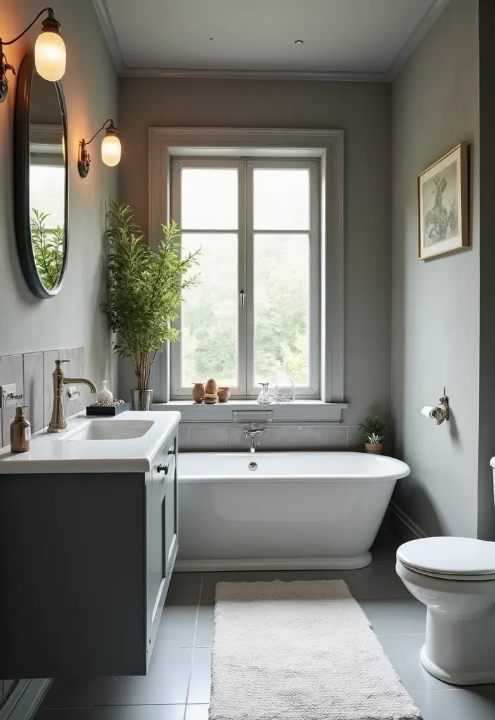 29 Grey Bathroom Ideas For a Calm Modern Look 113 29 Grey Bathroom Ideas For a Calm Modern Look - 17. Vintage Grey Elements