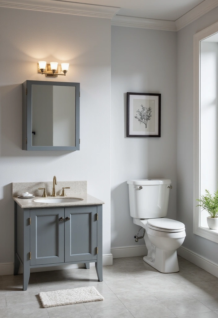 29 Grey Bathroom Ideas For a Calm Modern Look 158 29 Grey Bathroom Ideas For a Calm Modern Look - 24. Grey Accent Furniture