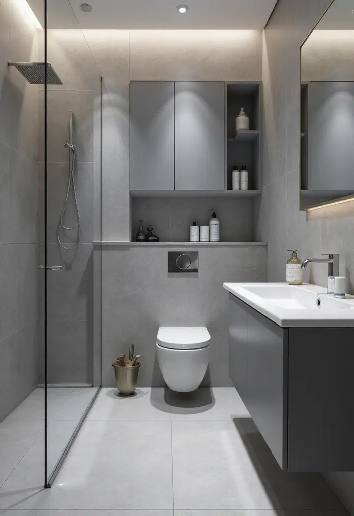 29 Grey Bathroom Ideas For a Calm Modern Look 186 29 Grey Bathroom Ideas For a Calm Modern Look - 28. Grey Health and Beauty Essentials