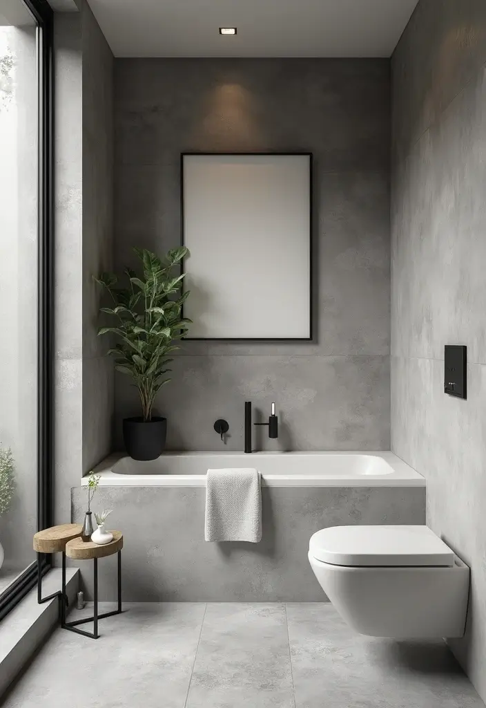29 Grey Bathroom Ideas For a Calm Modern Look 36 29 Grey Bathroom Ideas For a Calm Modern Look - 6. Textured Grey Walls