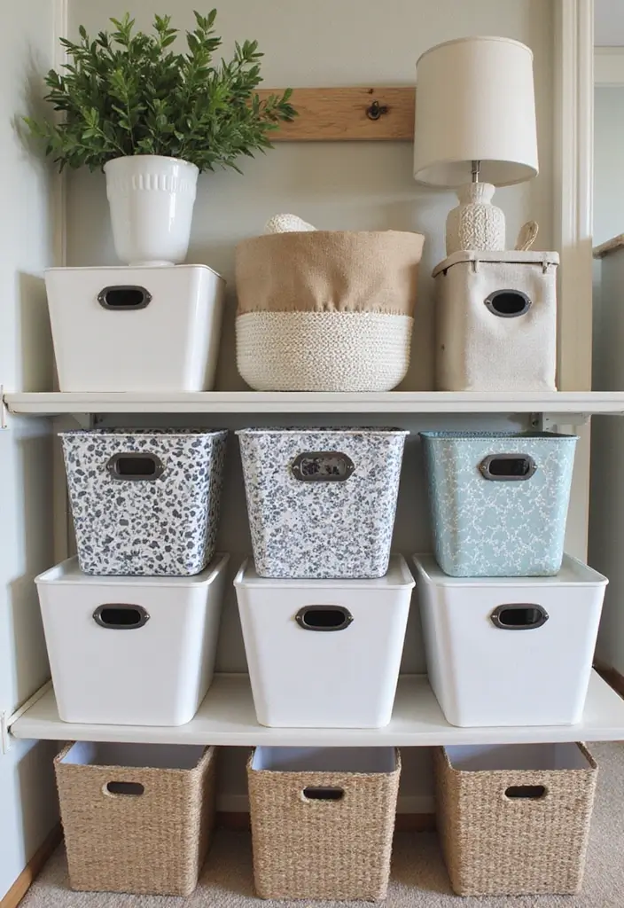 29 Hallway Storage Ideas To Turn Tight Spaces Into Smart Zones 22 29 Hallway Storage Ideas To Turn Tight Spaces Into Smart Zones - 4. Decorative Storage Bins