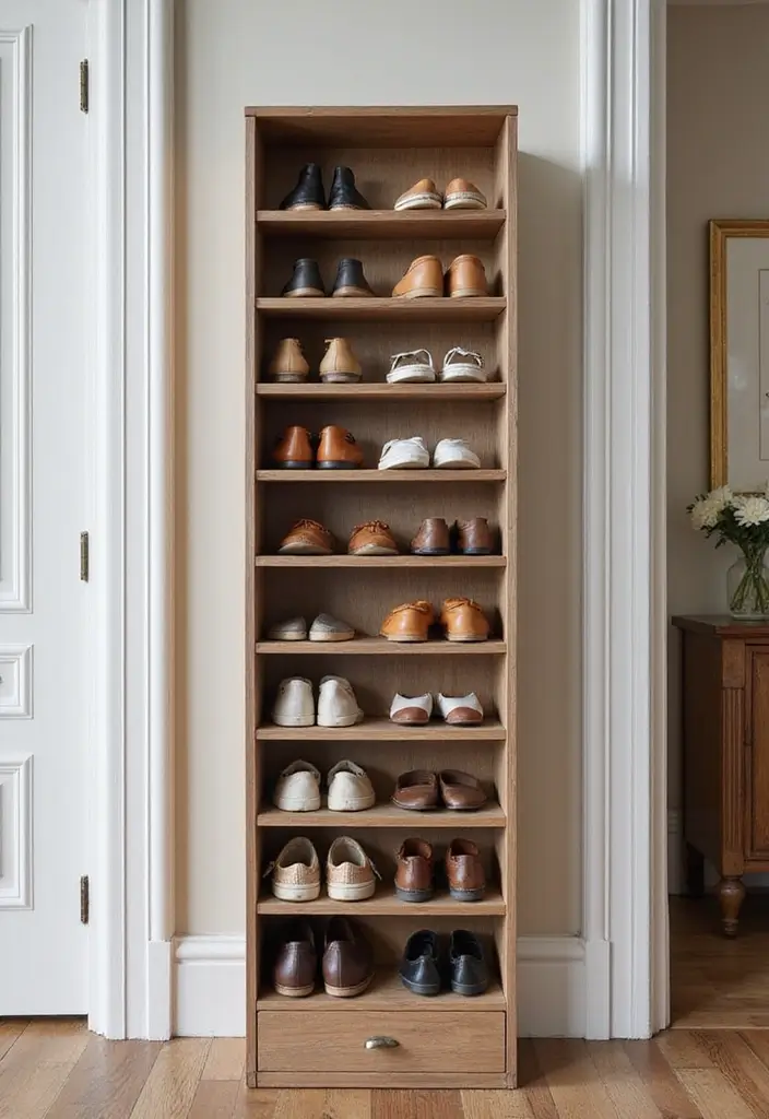 29 Hallway Storage Ideas To Turn Tight Spaces Into Smart Zones 29 29 Hallway Storage Ideas To Turn Tight Spaces Into Smart Zones - 5. Vertical Shoe Racks