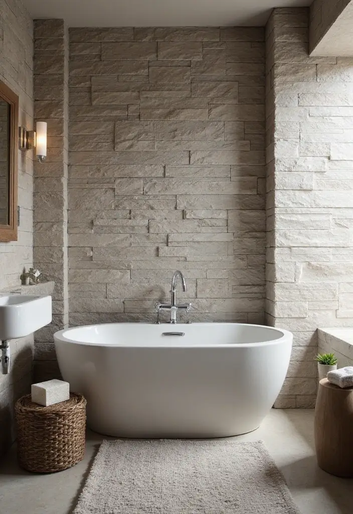 29 Moody Bathroom Ideas That Add Drama and Depth 120 29 Moody Bathroom Ideas That Add Drama and Depth - 18. Textured Walls