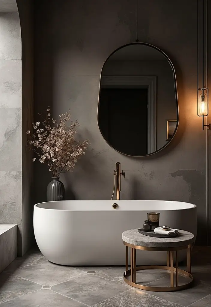 29 Moody Bathroom Ideas That Add Drama and Depth 127 29 Moody Bathroom Ideas That Add Drama and Depth - 19. Luxe Bath Accessories