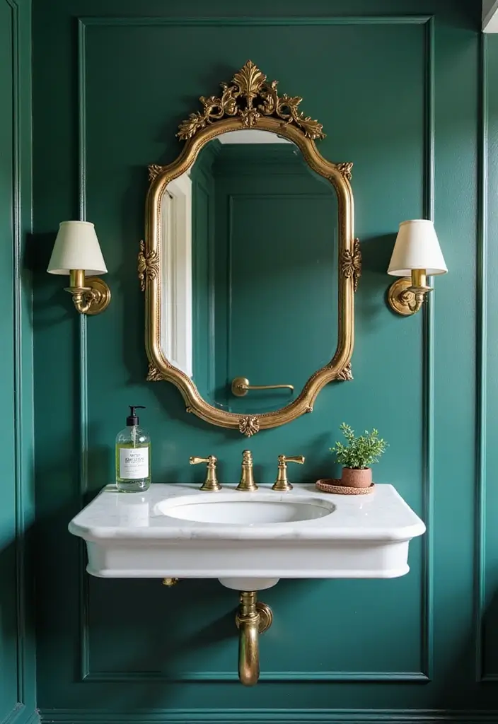 29 Moody Bathroom Ideas That Add Drama and Depth 8 29 Moody Bathroom Ideas That Add Drama and Depth - 2. Jewel Tones Galore