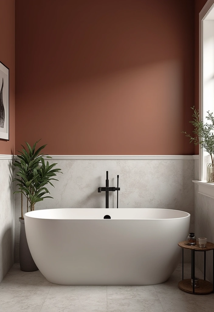 29 Moody Bathroom Ideas That Add Drama and Depth 176 29 Moody Bathroom Ideas That Add Drama and Depth - 26. Bold Accent Walls