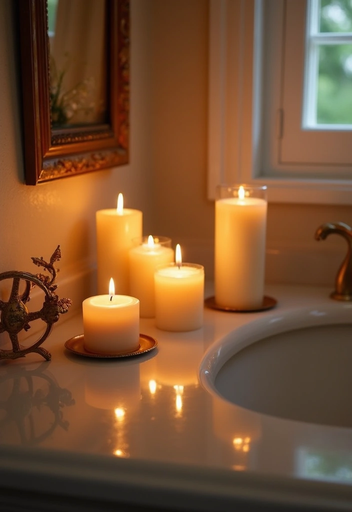 29 Moody Bathroom Ideas That Add Drama and Depth 43 29 Moody Bathroom Ideas That Add Drama and Depth - 7. Cozy Candlelight