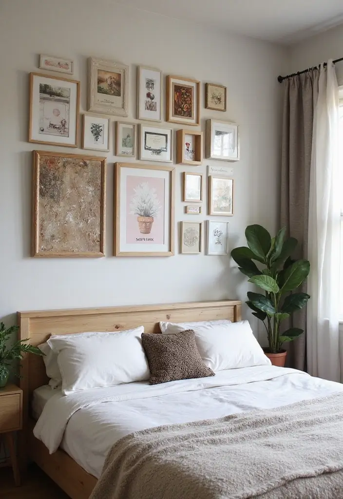 29 Picture Wall Ideas For Bedrooms That Feel Cozy And Personal 83 29 Picture Wall Ideas For Bedrooms That Feel Cozy And Personal - 13. DIY Art Pieces