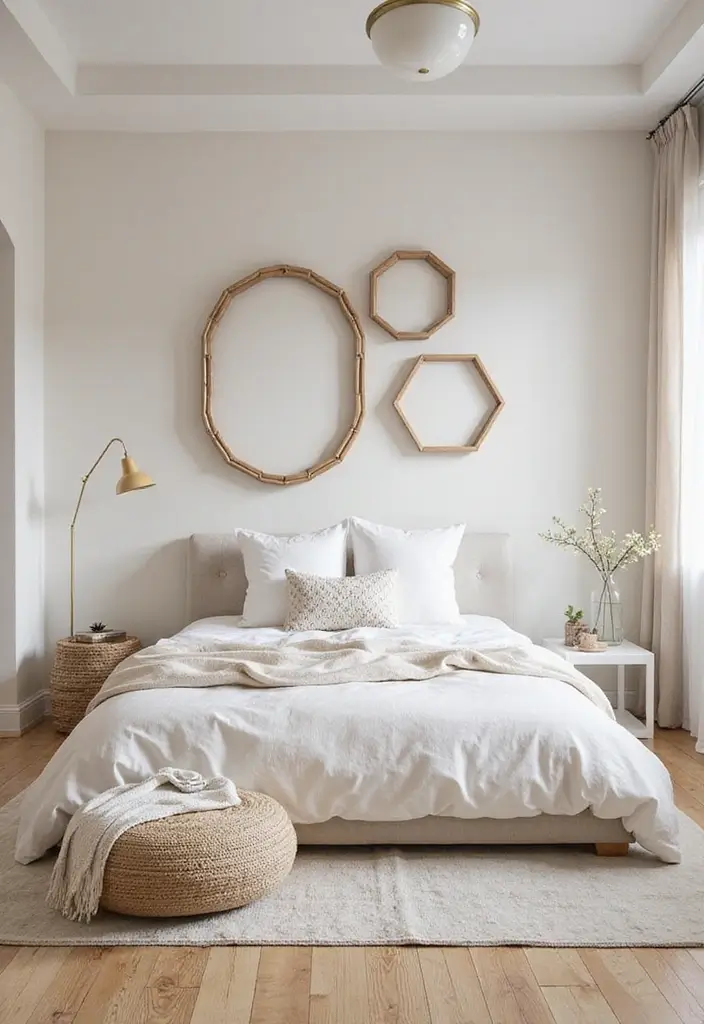 29 Picture Wall Ideas For Bedrooms That Feel Cozy And Personal 125 29 Picture Wall Ideas For Bedrooms That Feel Cozy And Personal - 19. Unique Shapes Gallery