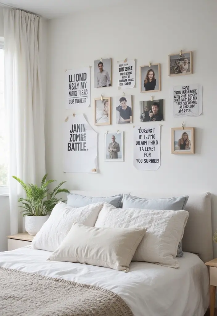 29 Picture Wall Ideas For Bedrooms That Feel Cozy And Personal 36 29 Picture Wall Ideas For Bedrooms That Feel Cozy And Personal - 6. Inspirational Quotes