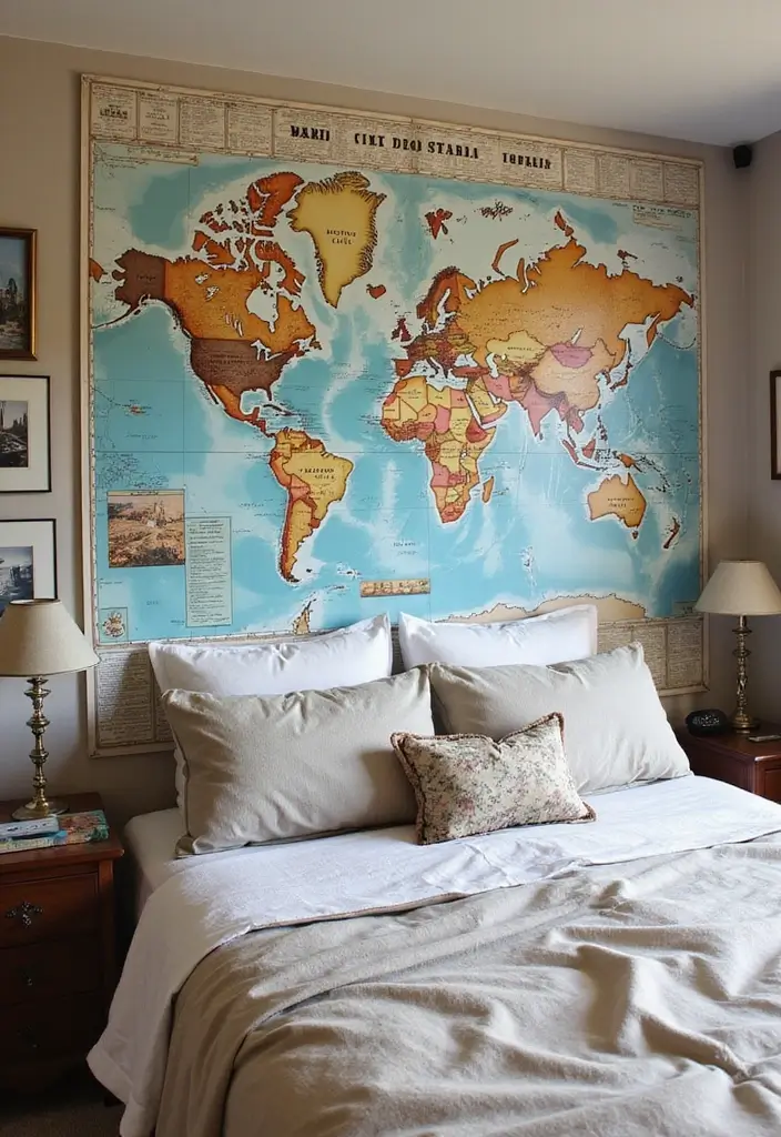29 Picture Wall Ideas For Bedrooms That Feel Cozy And Personal 43 29 Picture Wall Ideas For Bedrooms That Feel Cozy And Personal - 7. Travel Memories