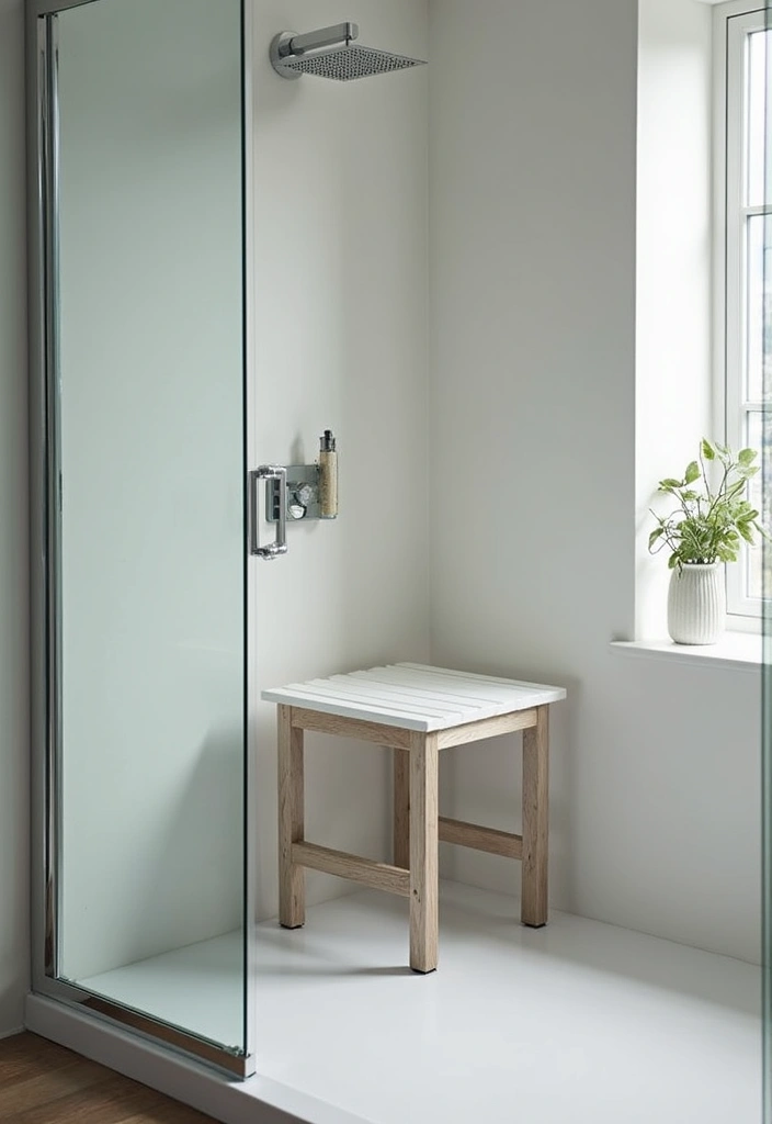 29 Smart Storage Ideas For Small Bathrooms You’ll Actually Use 107 29 Smart Storage Ideas For Small Bathrooms You’ll Actually Use - 17. Foldable Shower Bench