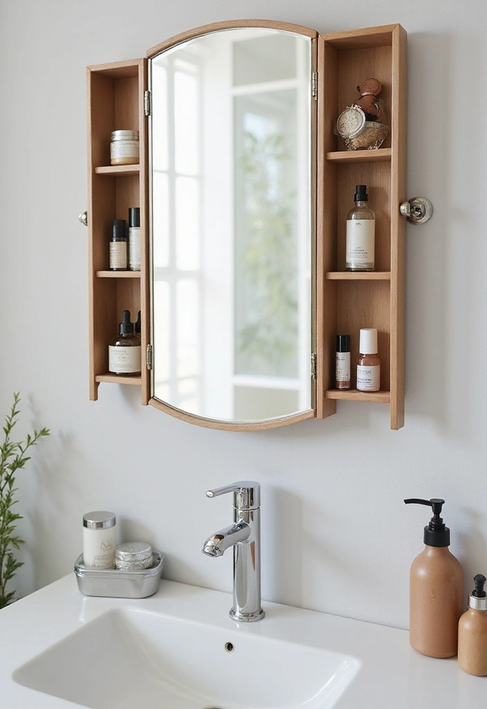 29 Smart Storage Ideas For Small Bathrooms You’ll Actually Use 119 29 Smart Storage Ideas For Small Bathrooms You’ll Actually Use - 19. Compact Vanity Mirrors