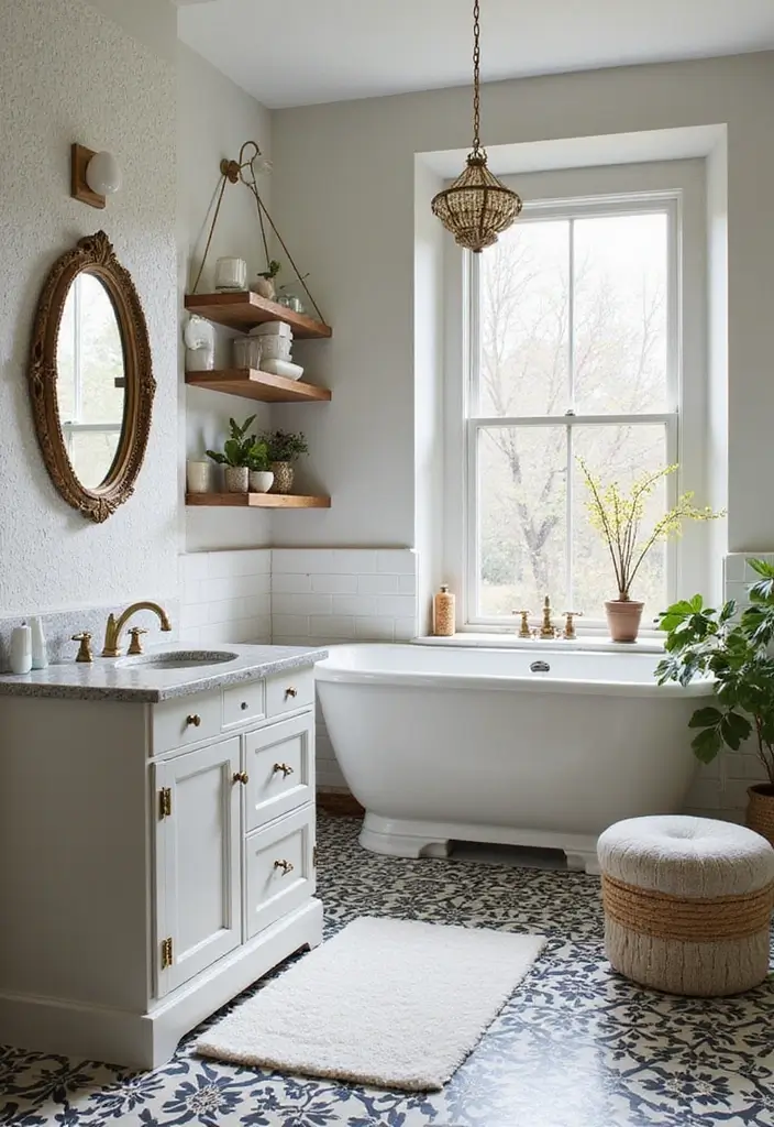 29 Tile Bathroom Ideas That Transform Any Space 56 29 Tile Bathroom Ideas That Transform Any Space - 10. Classic Encaustic Tiles