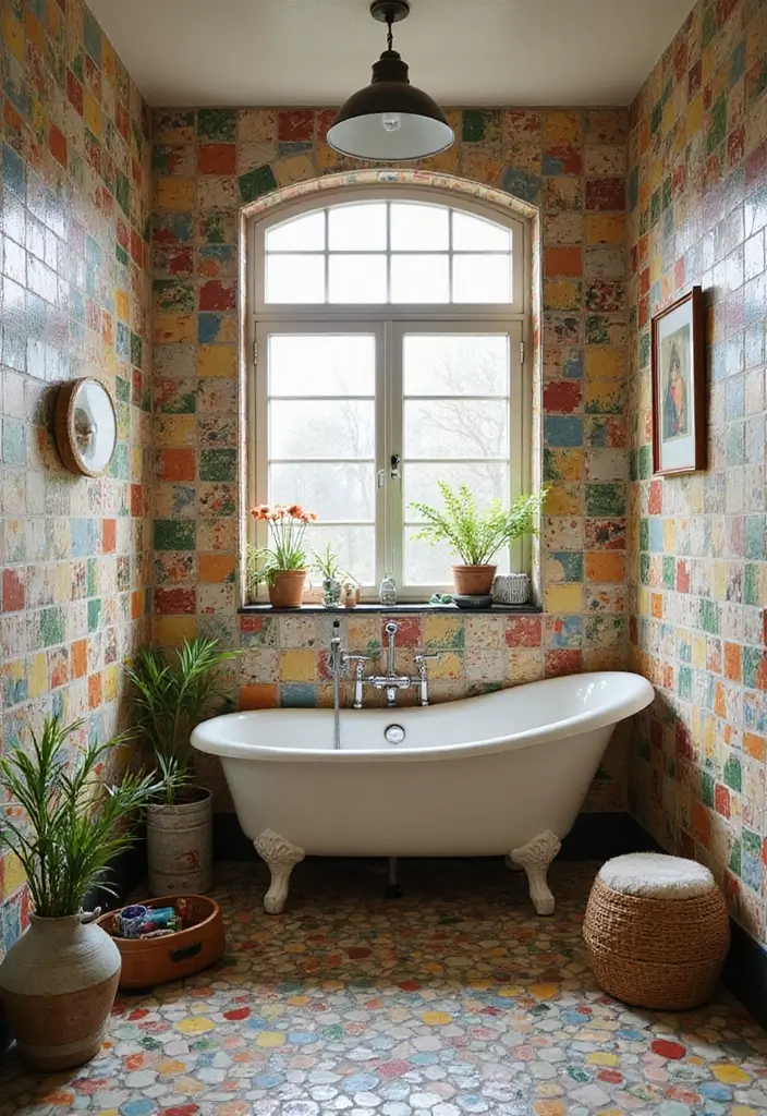 29 Tile Bathroom Ideas That Transform Any Space 63 29 Tile Bathroom Ideas That Transform Any Space - 11. Vintage Mosaic Tiles