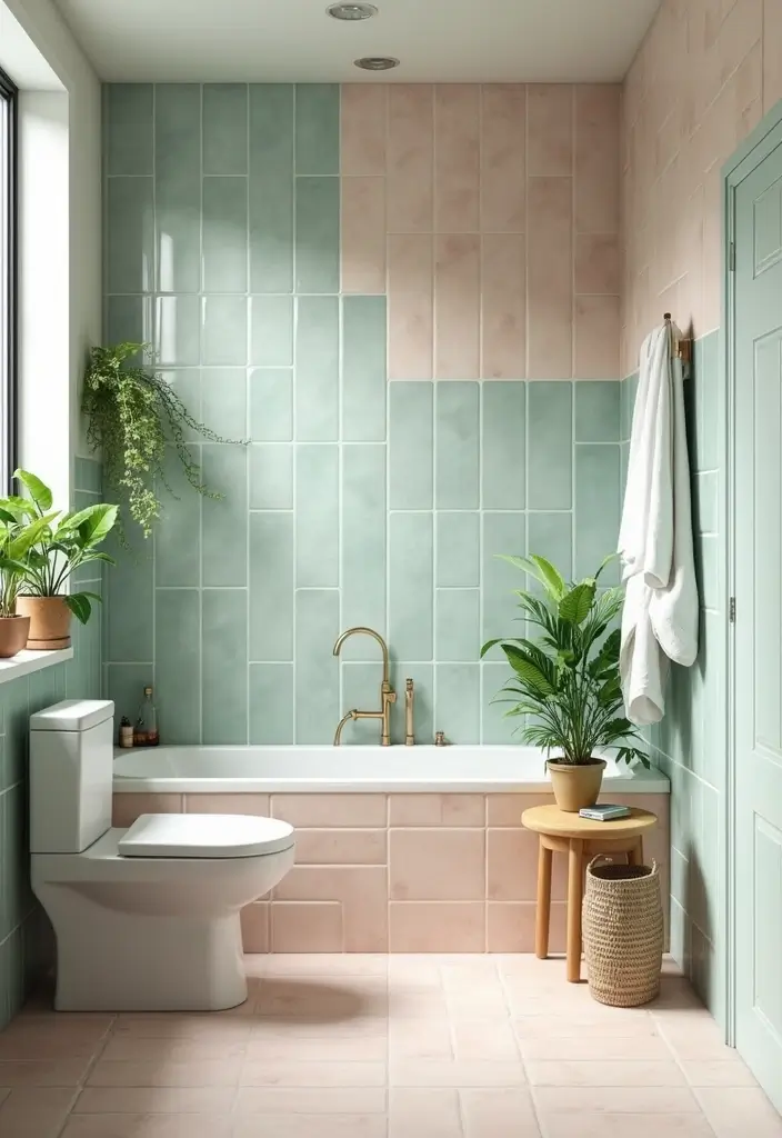 29 Tile Bathroom Ideas That Transform Any Space 70 29 Tile Bathroom Ideas That Transform Any Space - 12. Soft Pastel Tiles