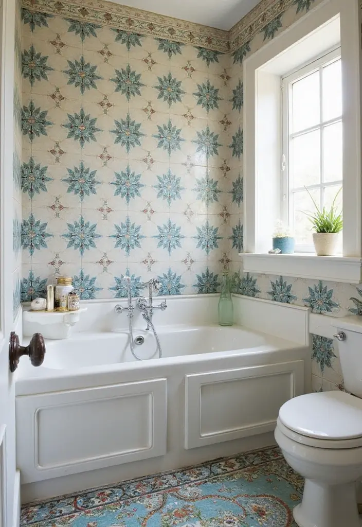 29 Tile Bathroom Ideas That Transform Any Space 98 29 Tile Bathroom Ideas That Transform Any Space - 16. Vibrant Colored Grout