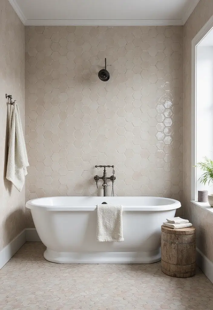 29 Tile Bathroom Ideas That Transform Any Space 105 29 Tile Bathroom Ideas That Transform Any Space - 17. Hexagonal Tile Wonders