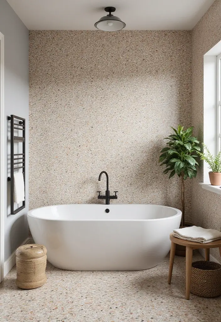 29 Tile Bathroom Ideas That Transform Any Space 34 29 Tile Bathroom Ideas That Transform Any Space - 6. Retro Terrazzo Tiles