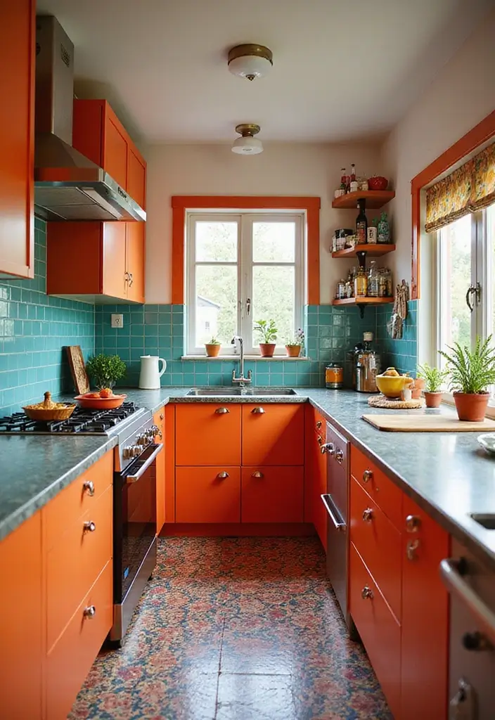 29 Very Small Kitchen Layout Ideas That Actually Work 160 29 Very Small Kitchen Layout Ideas That Actually Work - 24. Bright Colors and Patterns