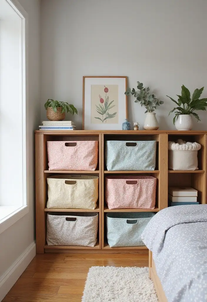 30+ Bedroom Storage Ideas To Declutter And Refresh Your Space 71 30+ Bedroom Storage Ideas To Declutter And Refresh Your Space - 11. Fabric Storage Bins