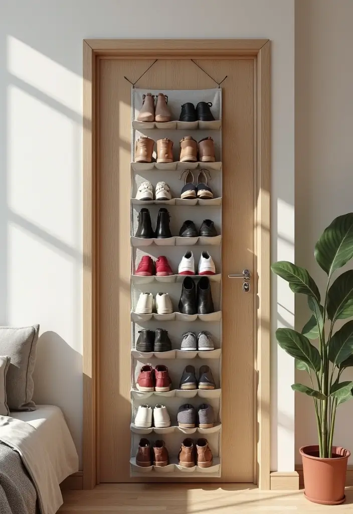 30+ Bedroom Storage Ideas To Declutter And Refresh Your Space 176 30+ Bedroom Storage Ideas To Declutter And Refresh Your Space - 26. Hanging Shoe Organizer
