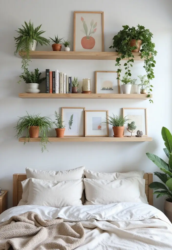 30+ Bedroom Storage Ideas To Declutter And Refresh Your Space 15 30+ Bedroom Storage Ideas To Declutter And Refresh Your Space - 3. Wall-Mounted Shelves