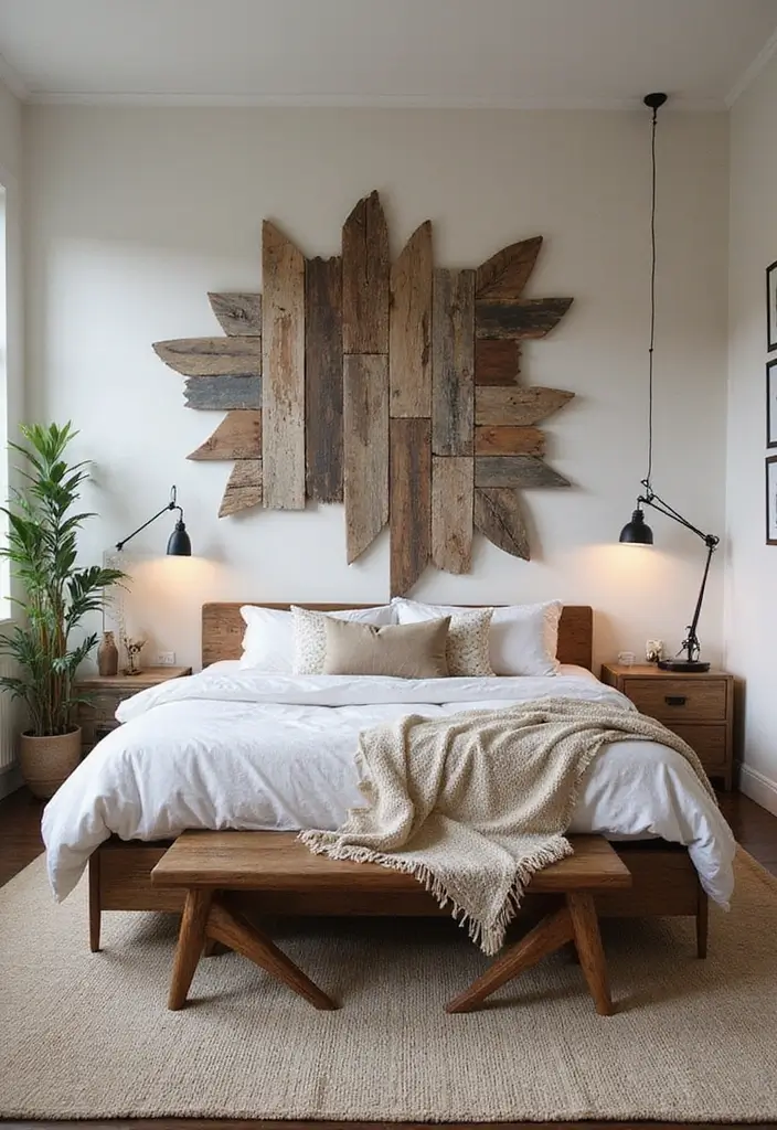 30+ Bedroom Wall Ideas For A Relaxing Modern Retreat 127 30+ Bedroom Wall Ideas For A Relaxing Modern Retreat - 19. Repurposed Materials