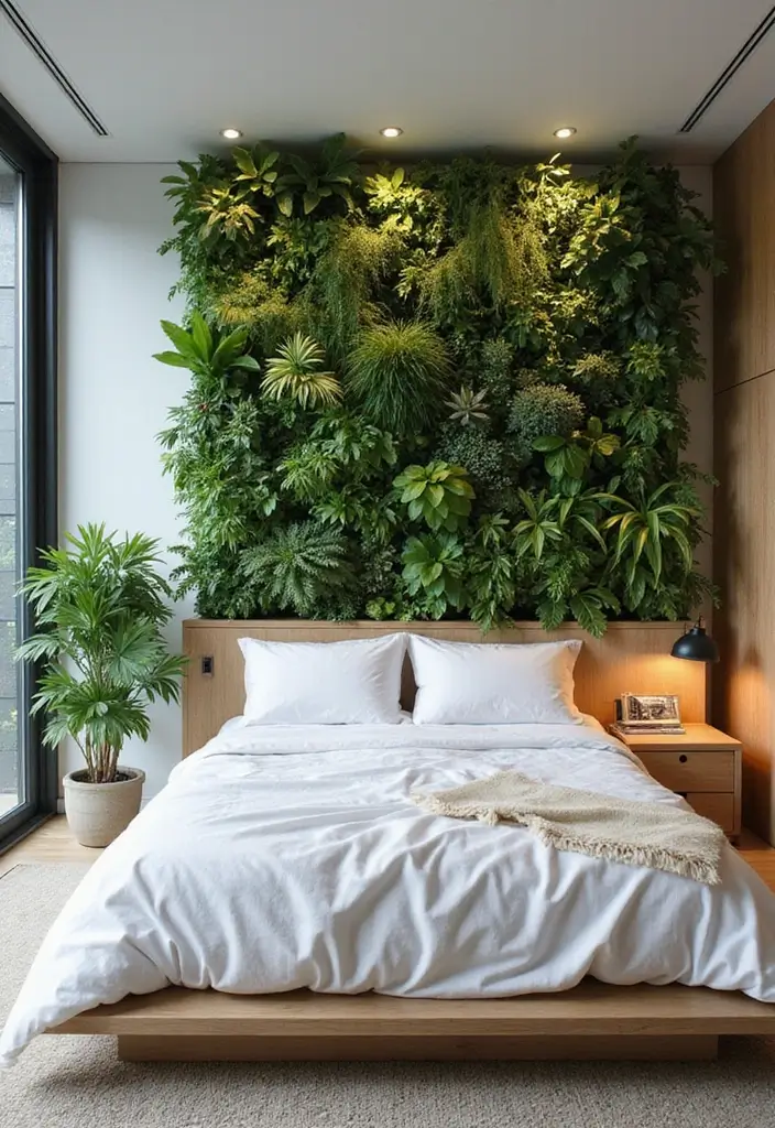 30+ Bedroom Wall Ideas For A Relaxing Modern Retreat 155 30+ Bedroom Wall Ideas For A Relaxing Modern Retreat - 23. Indoor Wall Garden
