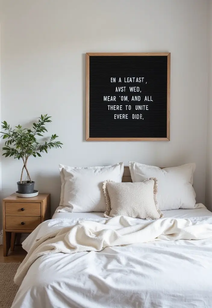 30+ Bedroom Wall Ideas For A Relaxing Modern Retreat 162 30+ Bedroom Wall Ideas For A Relaxing Modern Retreat - 24. Inspiring Letter Boards