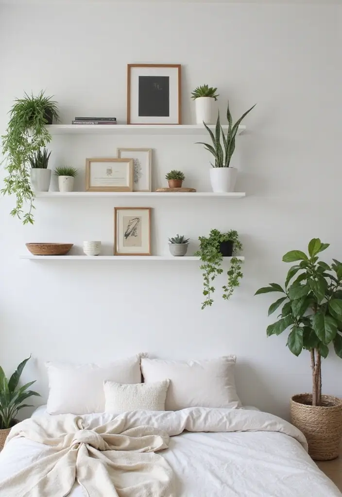 30+ Bedroom Wall Ideas For A Relaxing Modern Retreat 36 30+ Bedroom Wall Ideas For A Relaxing Modern Retreat - 6. Minimalist Shelving