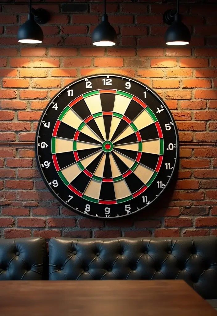 30+ Dart Board Wall Ideas That Look Cool and Protect Your Walls 99 30+ Dart Board Wall Ideas That Look Cool and Protect Your Walls - 15. Industrial Style Dart Board