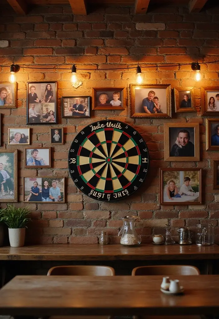 30+ Dart Board Wall Ideas That Look Cool and Protect Your Walls 111 30+ Dart Board Wall Ideas That Look Cool and Protect Your Walls - 17. Family Photo Dart Board Collage