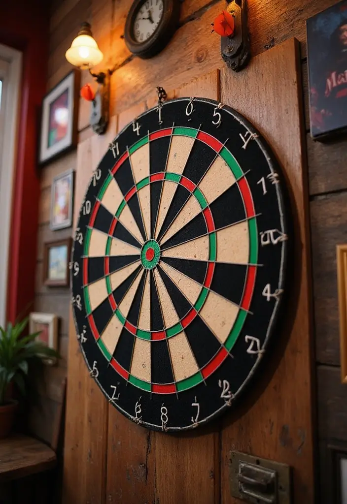 30+ Dart Board Wall Ideas That Look Cool and Protect Your Walls 146 30+ Dart Board Wall Ideas That Look Cool and Protect Your Walls - 22. Custom Dart Board Design