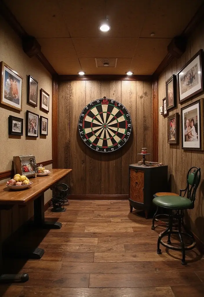 30+ Dart Board Wall Ideas That Look Cool and Protect Your Walls 176 30+ Dart Board Wall Ideas That Look Cool and Protect Your Walls - 26. Dart Board with Personal Touches